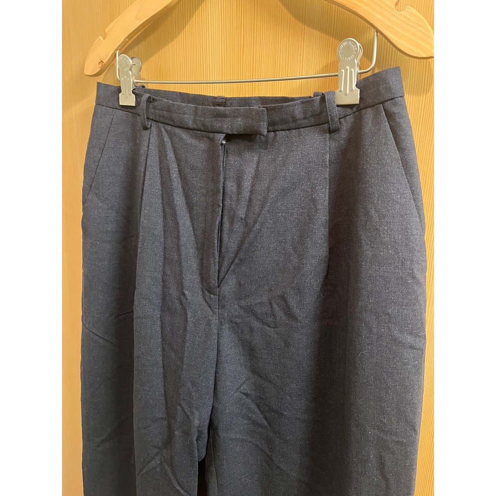 Caslon Pleated Wool Blend Trousers Womens 8 Dark Grey High Rise Straight Leg - Picture 8 of 10